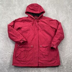 Wolverine Men's Water Repellent Hooded Windbreaker Rain Jacket Size XL Red